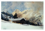 Aquarelle «Chalet au Grand-Bornand» (Haute-Savoie) (Alphonse Puthod)